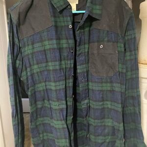 L.L. Bean Black and Green Plaid Shirt